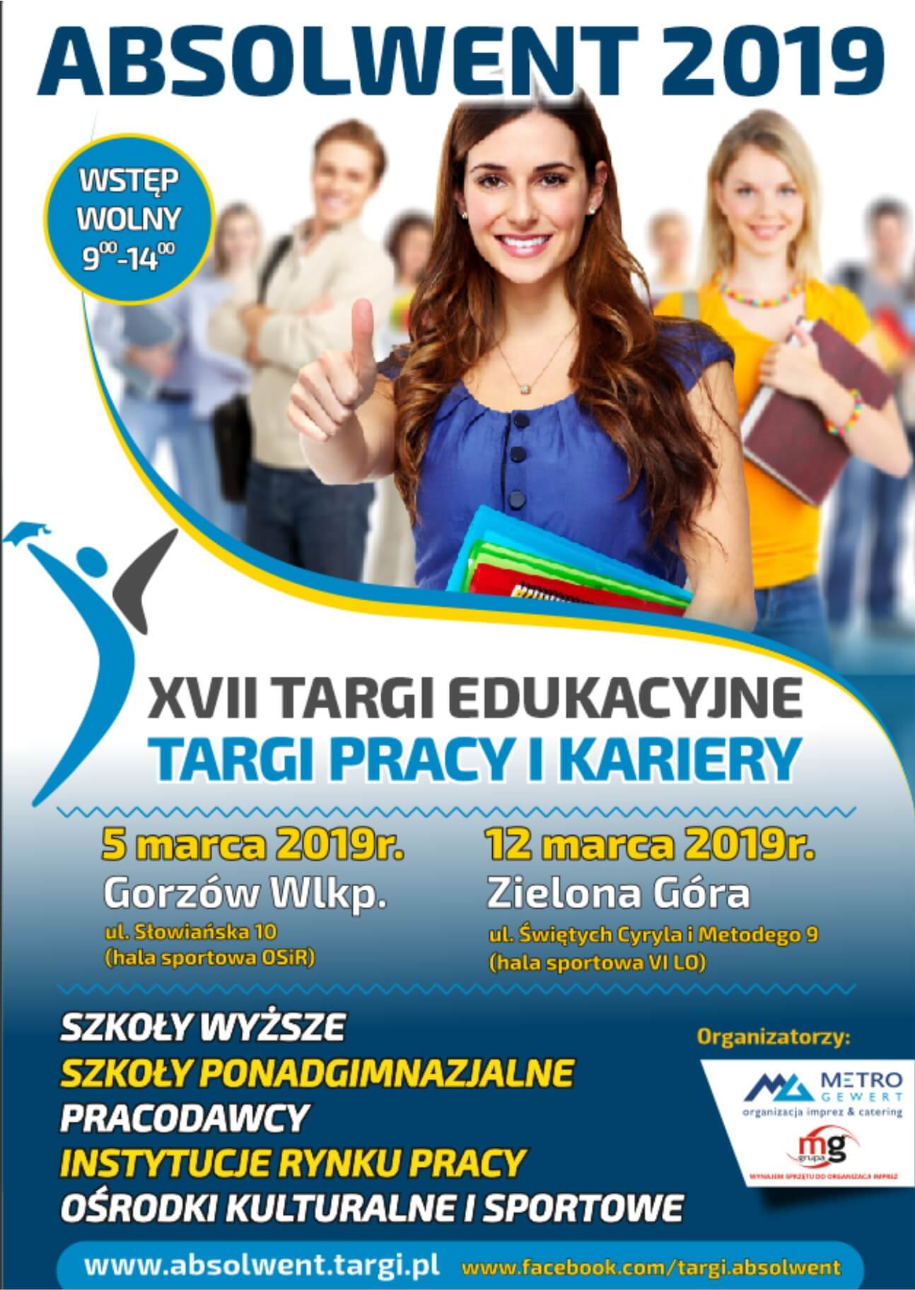 Zapraszamy na XVII edycję Targów Edukacyjnych ABSOLWENT 2019