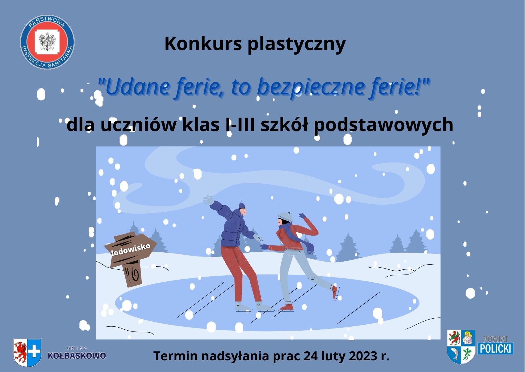 Powiatowy konkurs plastyczny "Udane ferie, to bezpieczne ferie!" 2023