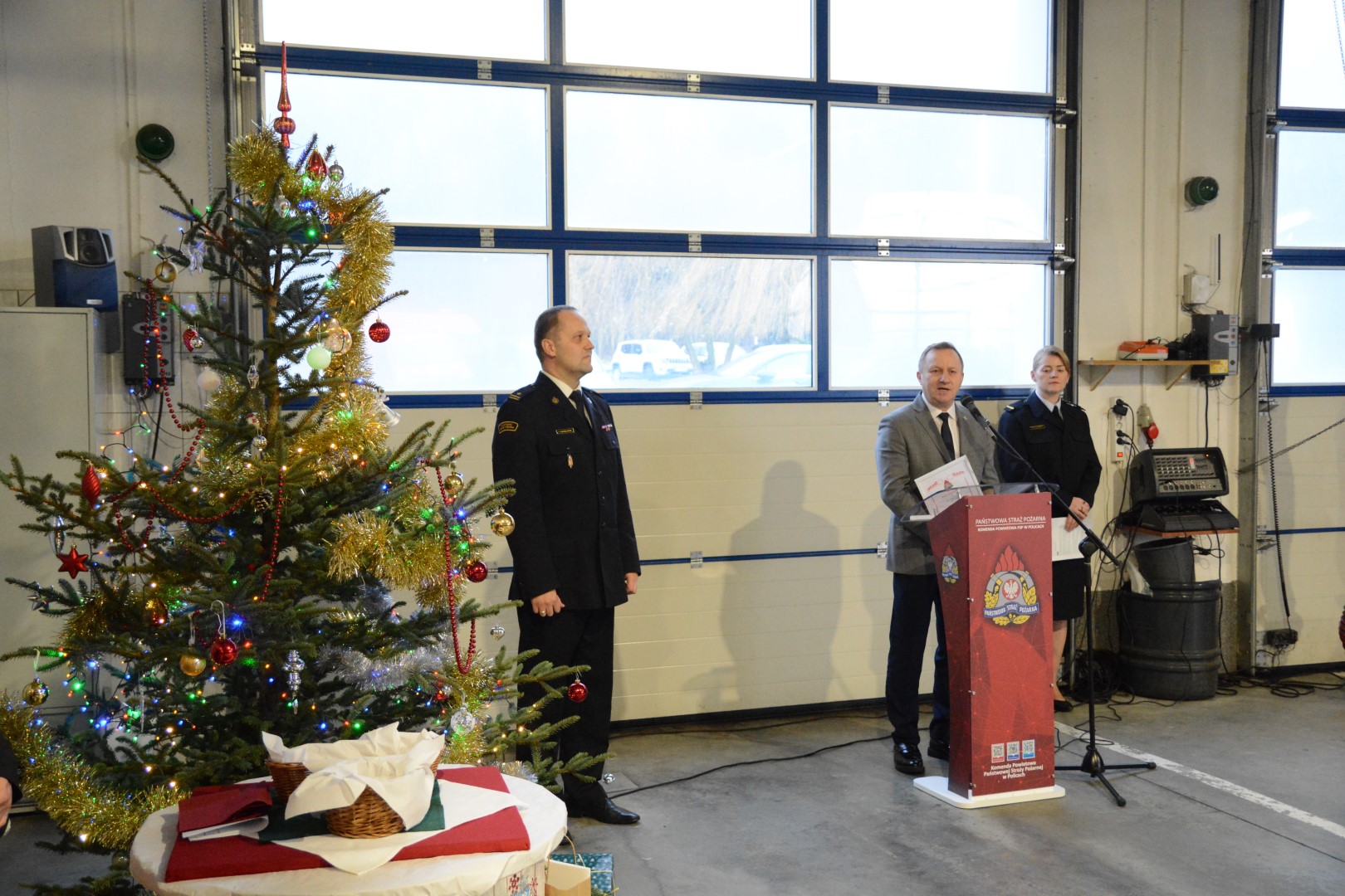 Spotkanie wigilijne w Komendzie Powiatowej Państwowej Straży Pożarnej w Policach