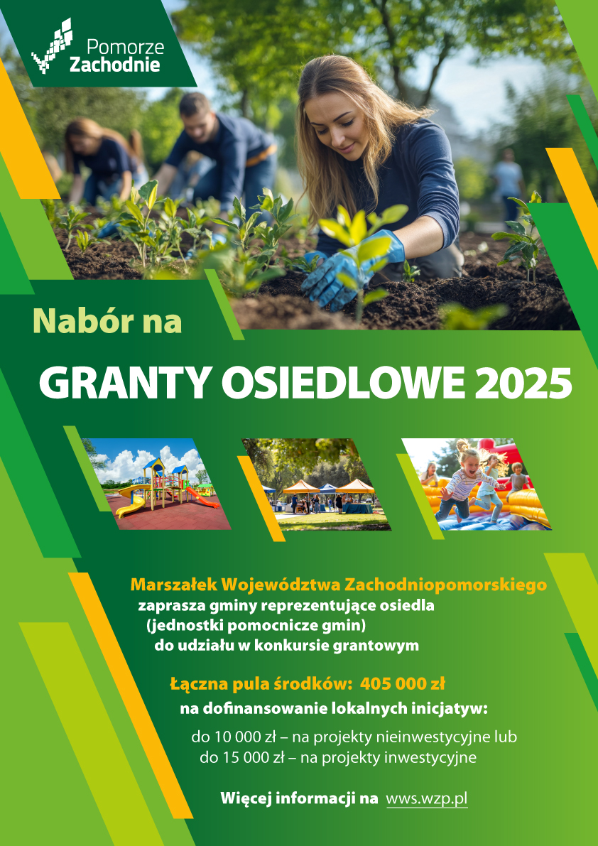 Konkurs Marszałka Województwa Zachodniopomorskiego Granty Osiedlowe - 2025 (III edycja)