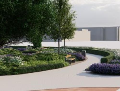 Wizualizacja skweru przy Rondzie Pionierów w Policach