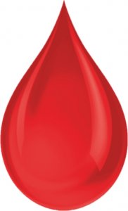Zdjęcie przedstawia kropelkę krwi