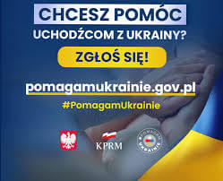 Logotyp promujący portal www.pomagamukrainie.gov.pl