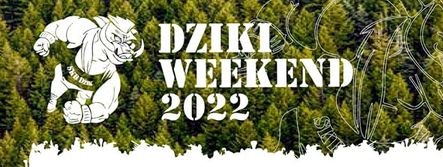 Logo dziki weekend 2022 z biegnącym dzikiem