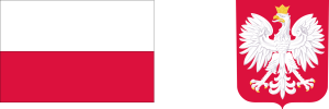Biało-czerwona flaga Rzeczypospolirtej Polskiej oraz godło Rzeczypospolitej Polskiej biały orzeł w koronie na czerwonym tle