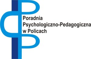 Poradnia Psychologczino-Pedagogiczna w Policach logo niebiesko-granatowo-białe