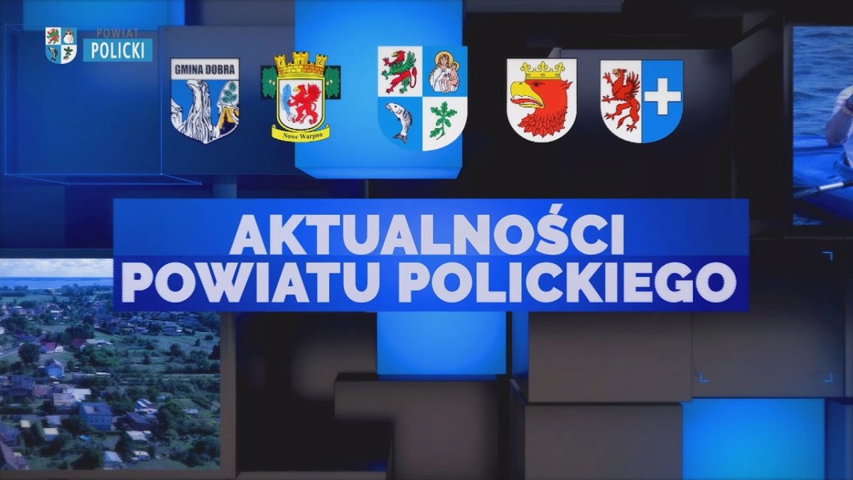 Plansza promująca program "Aktualności Powiatu Polickiego"