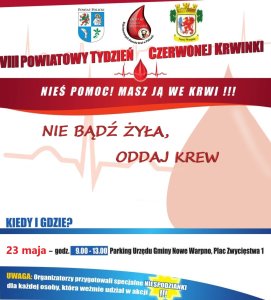 Plakat promujący wydarzenie "Powiatowy Tydzień Czerwonej Krwinki"