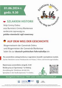 Plakat polsko-niemieckiego rajdu rowerowego organizowanego przez Gminę Dobra