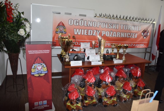 Nagrody wręczane najlepszym uczestnikom podczas Ogólnopolskiego Turnieju Wiedzy Pożarniczej