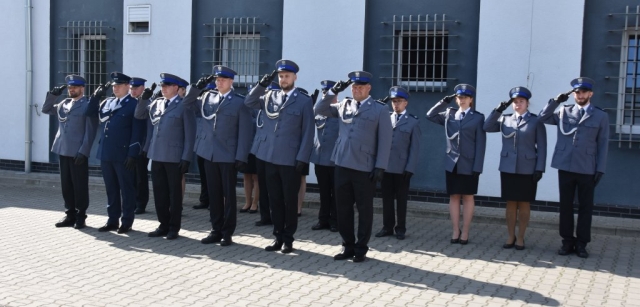 Policjanci podczas obchodów swojego święta.