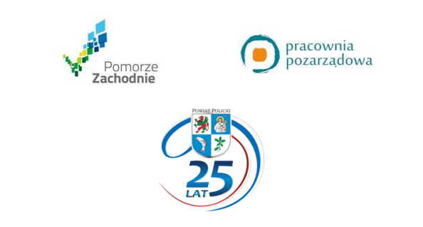 logo pomorze zachodnie, pracownia pozarzadowa, 25 lat powiatu polickiego