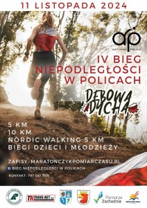 Plakat biegu niepodległości w Policach