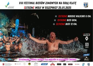 plakat wydarzenia "VIII Bieg Extreme Wolf w Grzepnicy"