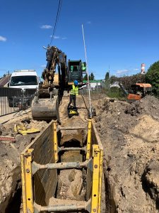 prace nad kanalizacją deszczową