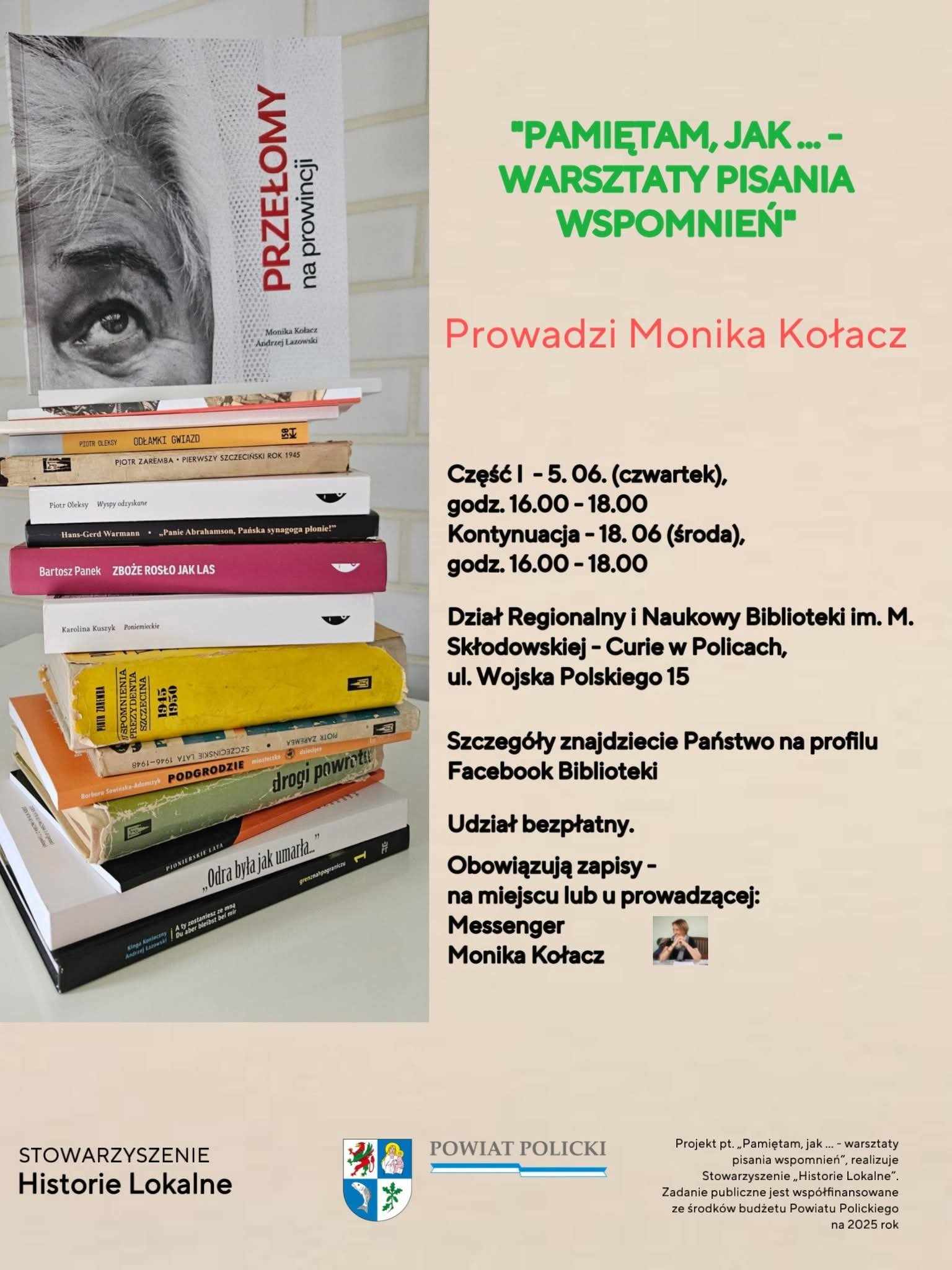 Plakat wydarzenia "Pamiętam, jak... - Warsztaty pisania wspomnień"
