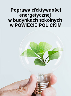 Grafika, poprawa ekektywności energetycznej w budynkach szkolnych w powiecie polickim
