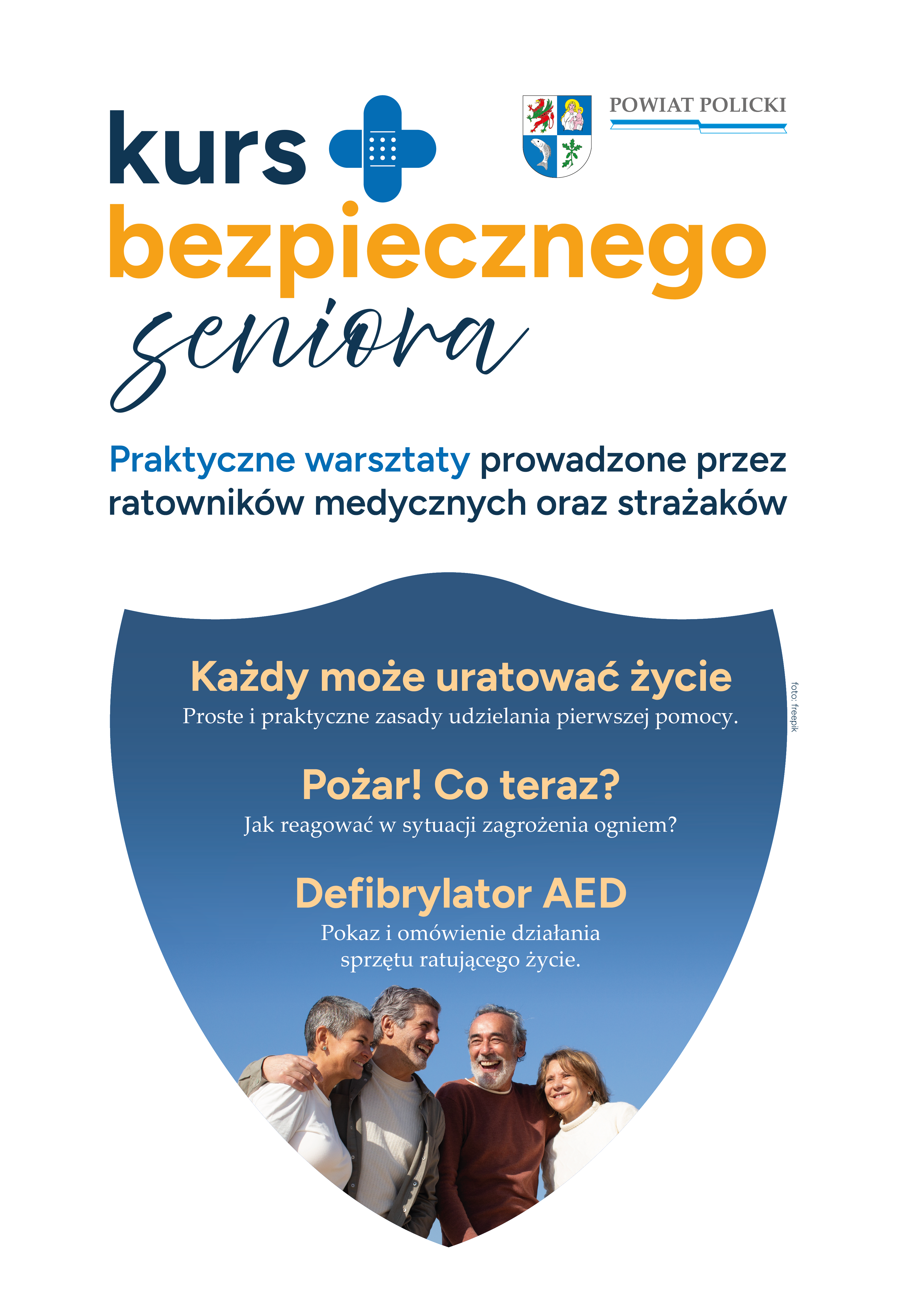 Starostwo Powiatowe w Policach zaprasza na kolejne spotkania w ramach projektu „Kurs Bezpiecznego Seniora”.