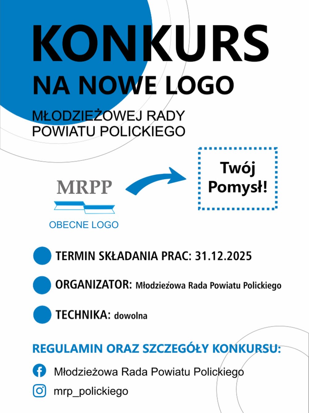 Konkurs na nowe logo Młodzieżowej Rady Powiatu Polickiego